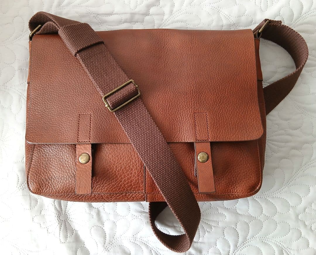 OLD GAP　牛革　ブラウン　メッセンジャー　ショルダーレザーバッグ　美品