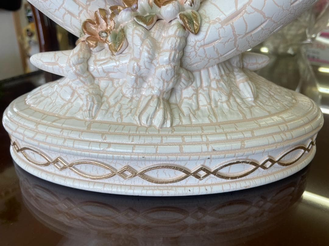 ロココ　振り子時計　置き時計　時計　クロック　姫　バラ　ピンク　アンティーク