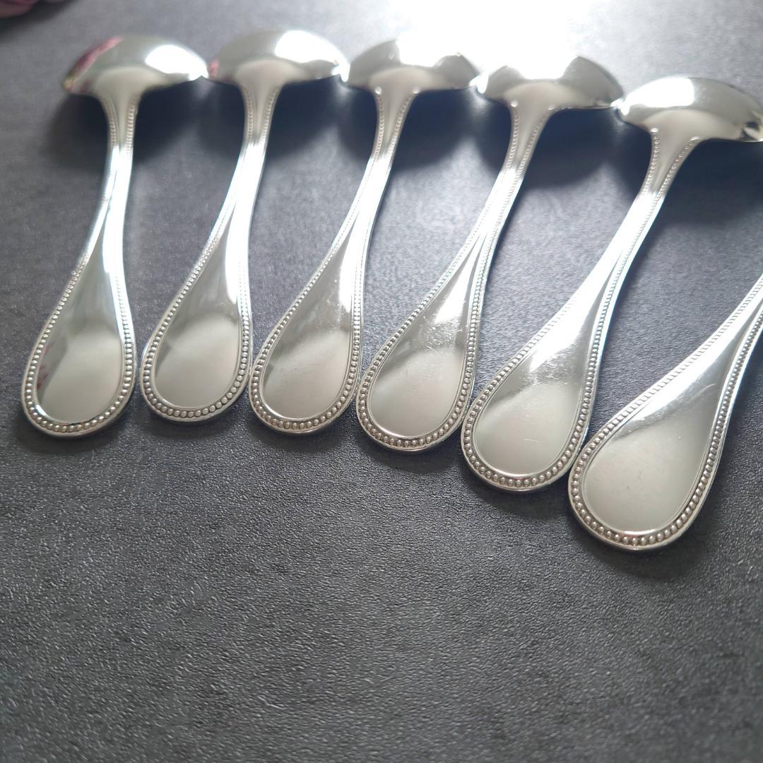美品 クリストフル パール コンソメスプーン 6点