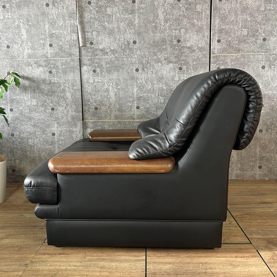 ꧁カリモク家具 karimoku꧂1人掛けレザーソファ×2脚 アーム リビング