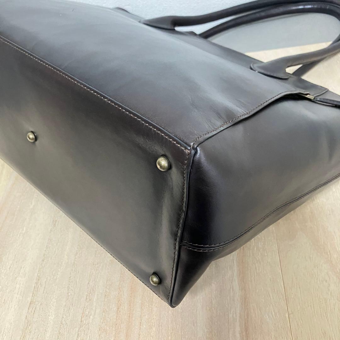 マザーハウス✨アンティーク✨キャリア トート✨定価4.3万円✨A4/PC可✨美品