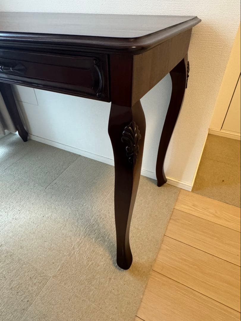 デスク 机 マホガニー 無垢材 アンティーク調 クラシック マホガニー猫足デスク