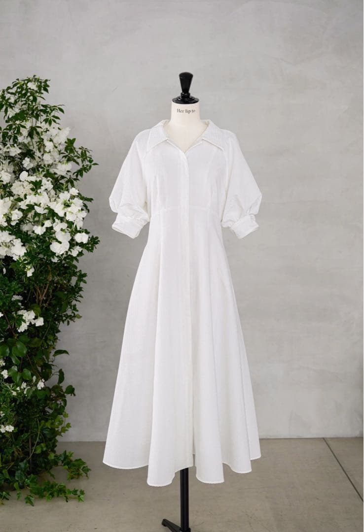 herlipto ハーリップトゥ ボリュームスリーブシャツドレス ワンピース