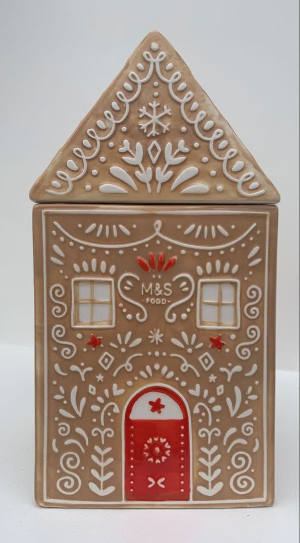 マークス&スペンサー クリスマス ジンジャーブレッドハウス クッキージャー 陶器