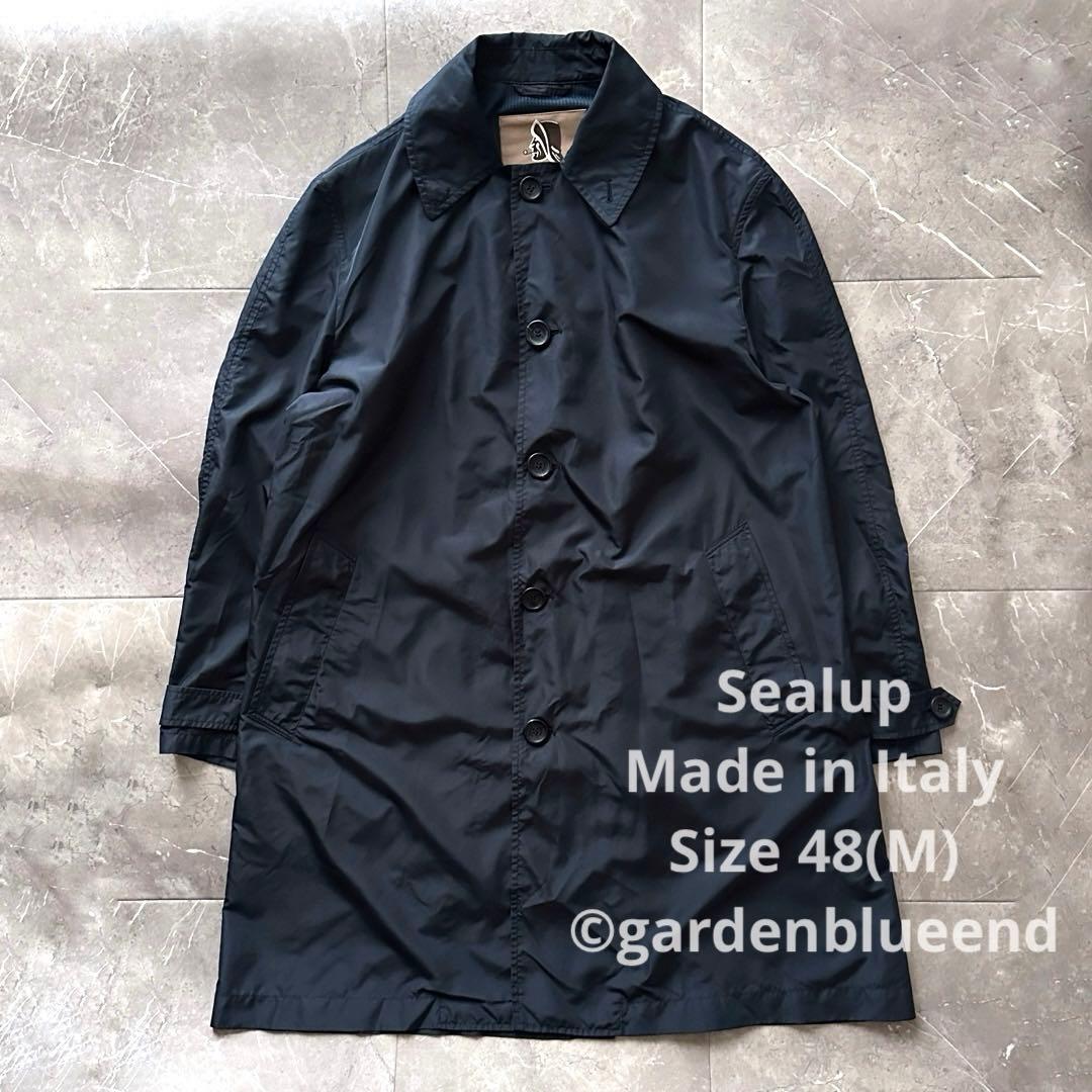 Sealup ナイロン ステンカラーコート サイズM 48 ネイビー シーラップ