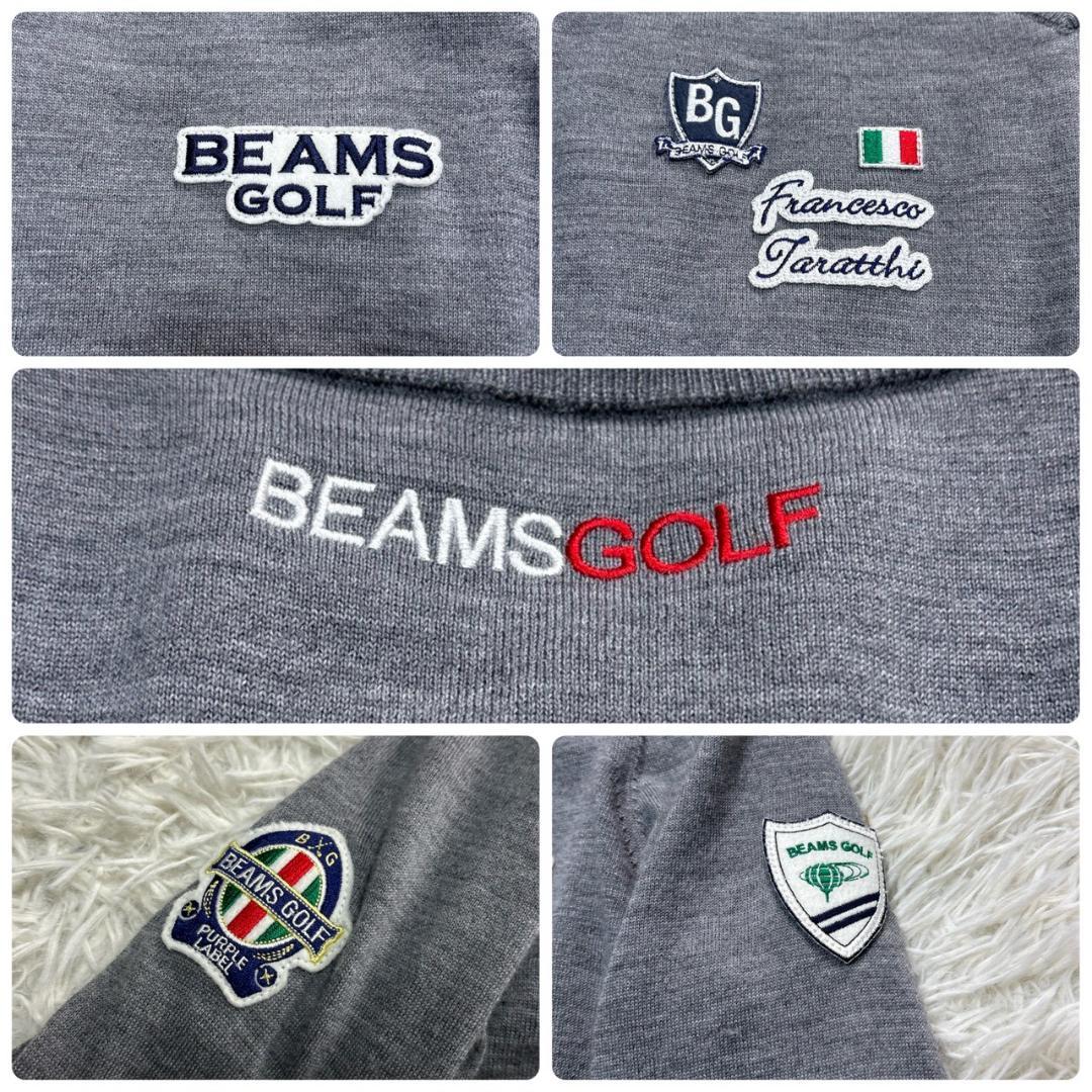 2021FW BEAMS GOLF グレー Vネックセーター S ウール
