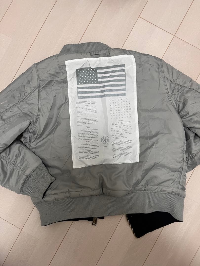 alpha ma-1 リバーシブル　グレー　ブラック