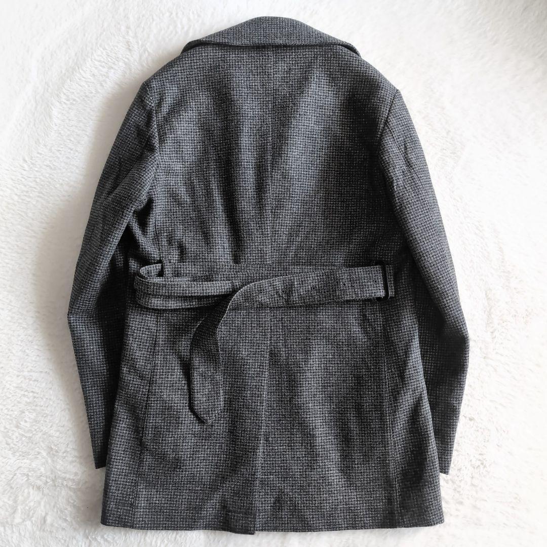 美品 シップス ロロピアーナ 防水 防風 千鳥格子 トレンチコート S グレー