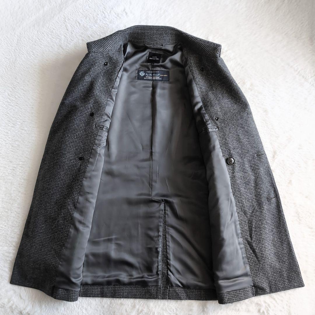美品 シップス ロロピアーナ 防水 防風 千鳥格子 トレンチコート S グレー