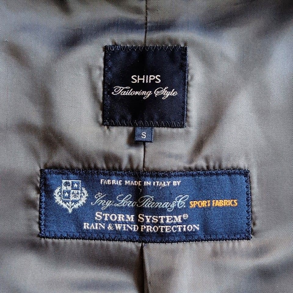 美品 シップス ロロピアーナ 防水 防風 千鳥格子 トレンチコート S グレー