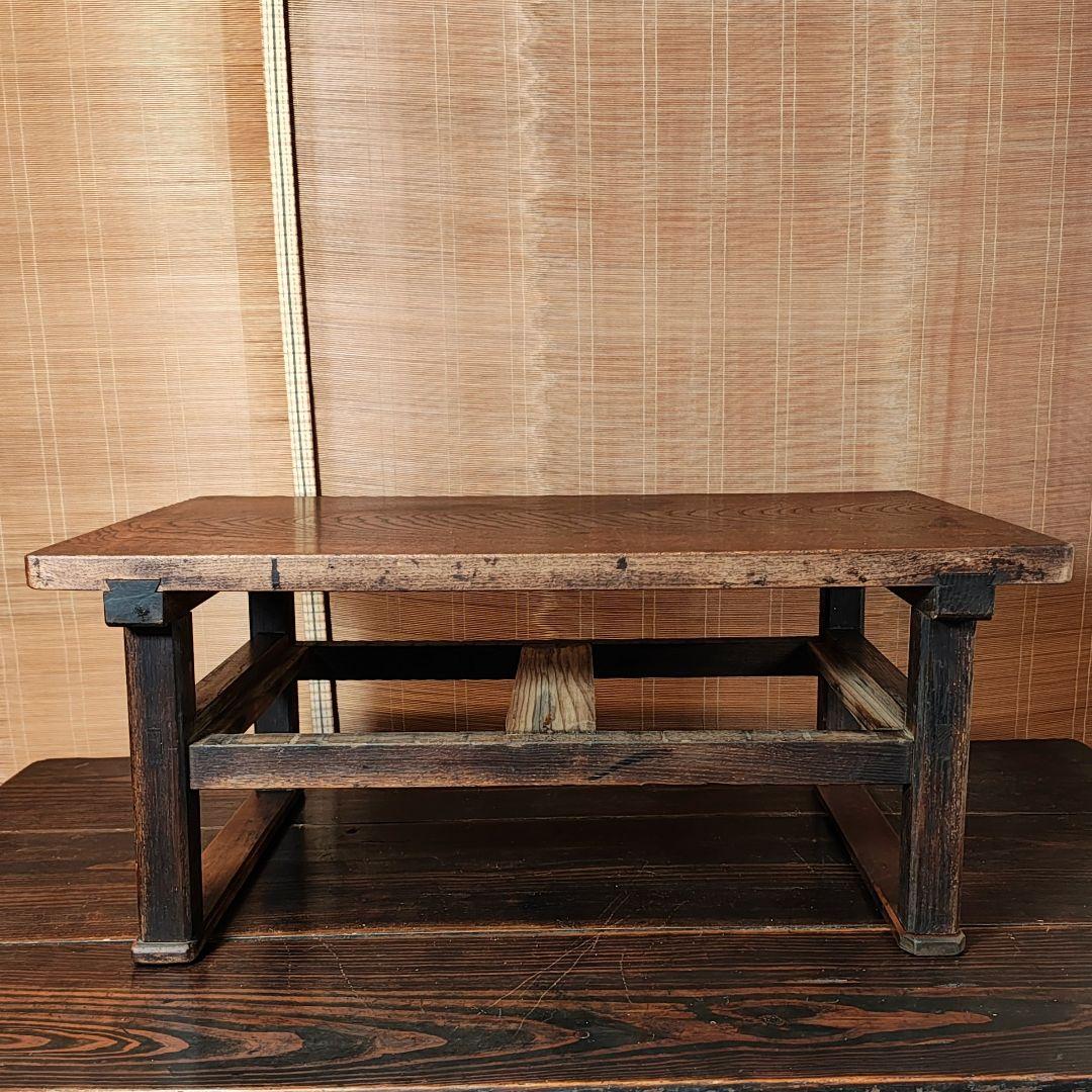 両引文机　小引き出し　座卓　ちゃぶ台　レトロ家具　　古家具