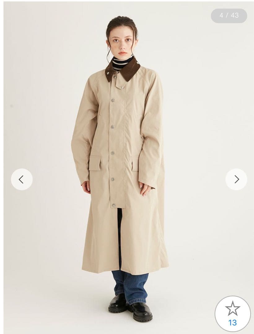 Barbour ベージュ ロングコート 36 サンプル品
