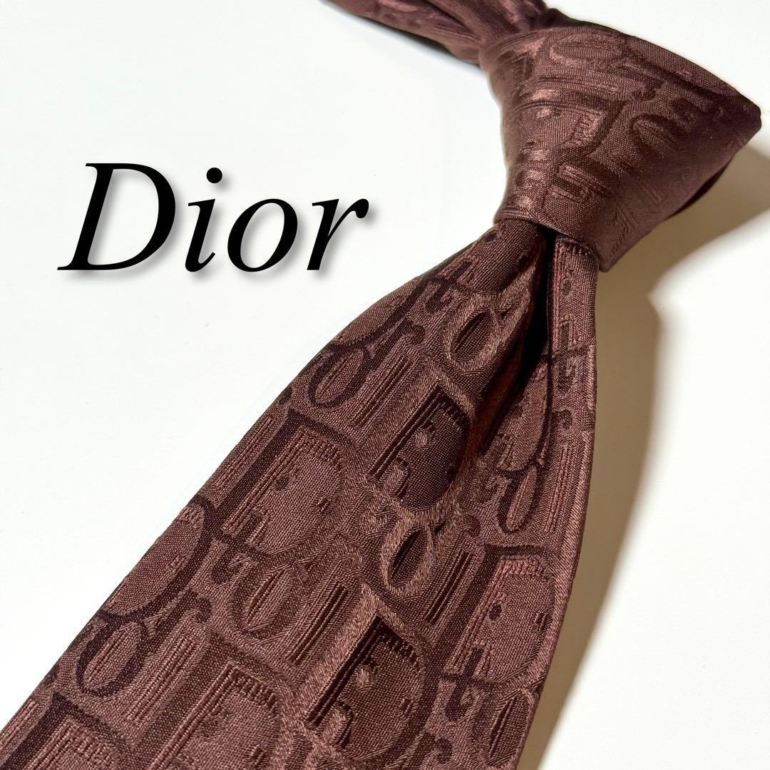 【美品】Dior ディオール トロッター ブラウン系 ネクタイ パーティ仕様