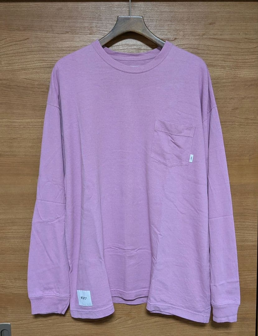 WTAPS OBJ 04/ LS / COTTON　ピンク　バックプリント