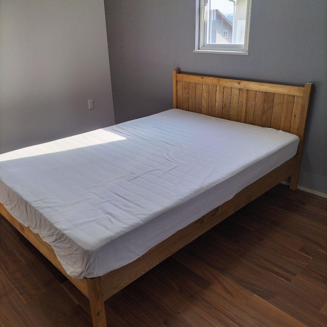 関家具 ダブルベッド IKEAマットレス付き 展示品(2601C-1)