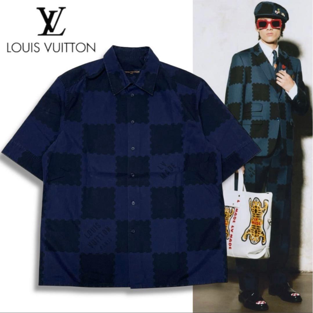 氶*相様 LOUIS VUITTON NIGO ダミエ コラボ 半袖シャツ M
