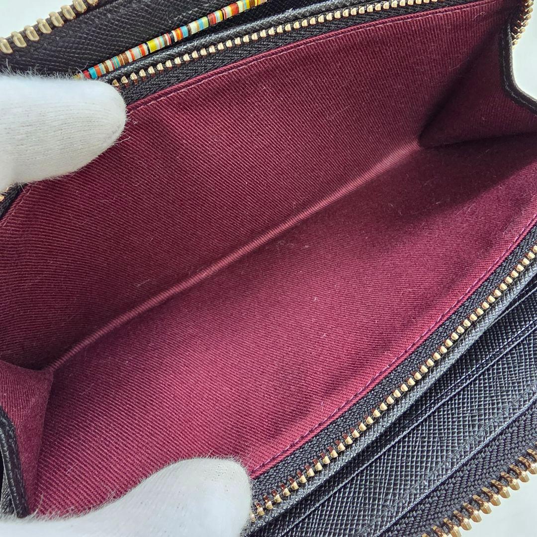 【極美品】 ポールスミス ジップストローグレイン2 長財布 ラウンドジップ