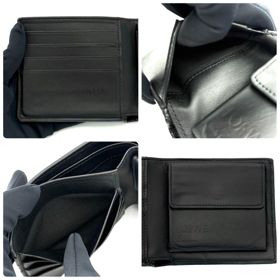 ロエベ 折財布 アナグラム バイフォールド ウォレット コンパクト2388