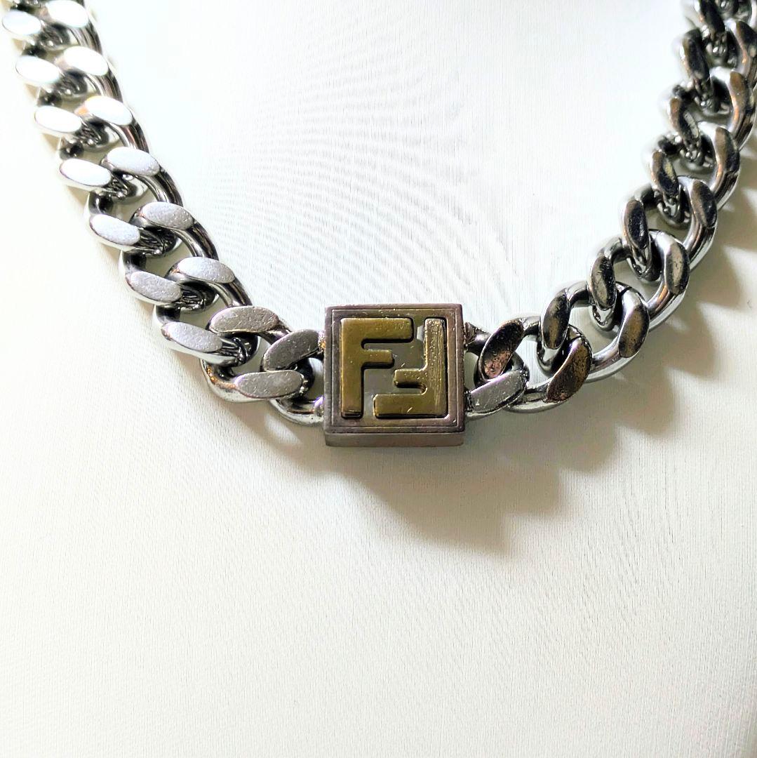 FENDI フェンディ チェーンネックレス FFロゴ 喜平風