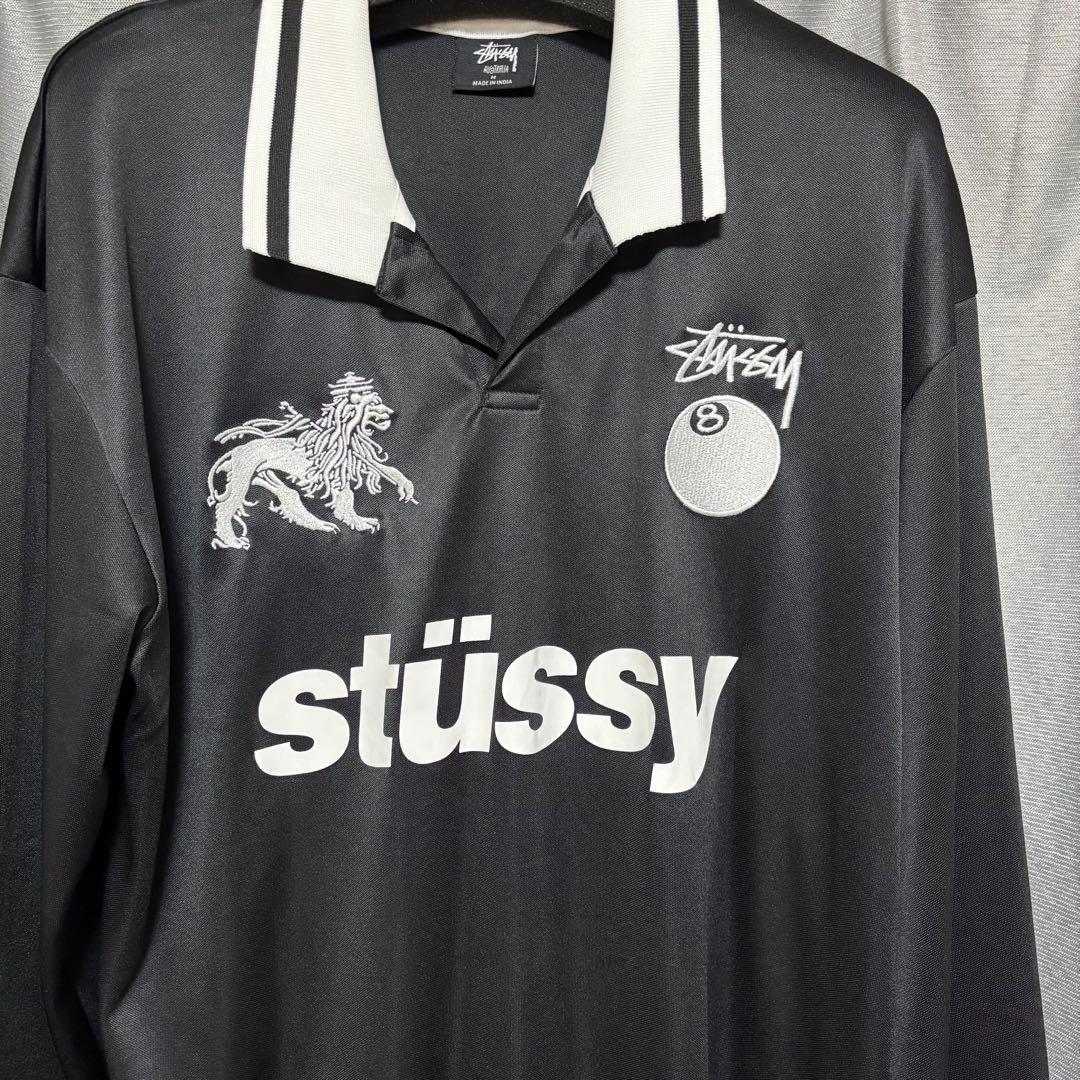 stüssy 黒 長袖ポロシャツ　ゲームシャツ