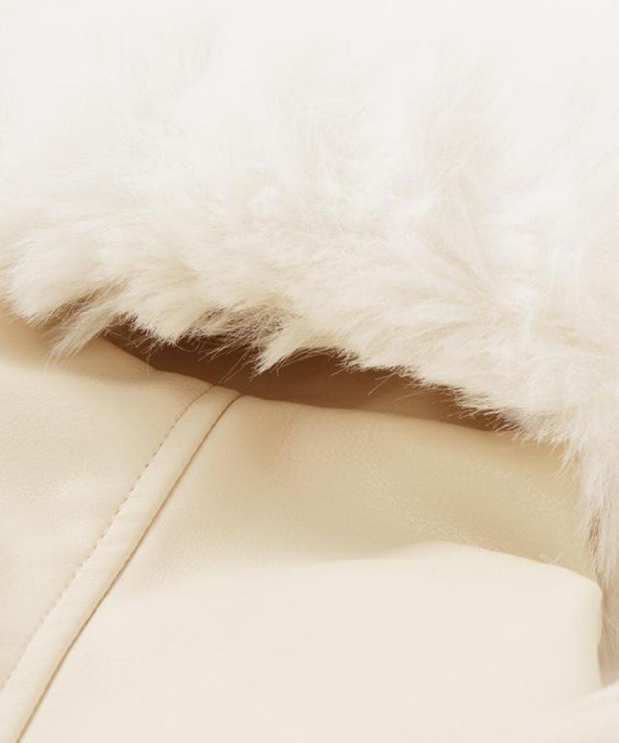 JENNE(ジェンヌ) エコファードッキングジャケット ホワイト Sサイズ