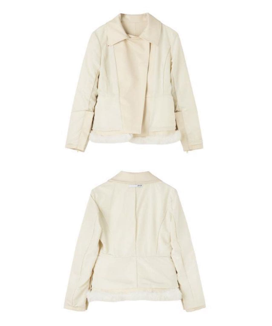 JENNE(ジェンヌ) エコファードッキングジャケット ホワイト Sサイズ