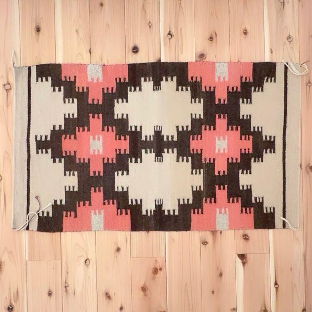 1990年代 ナバホ族 BRENDA YAZZIE 手織りラグ 証明タグ付