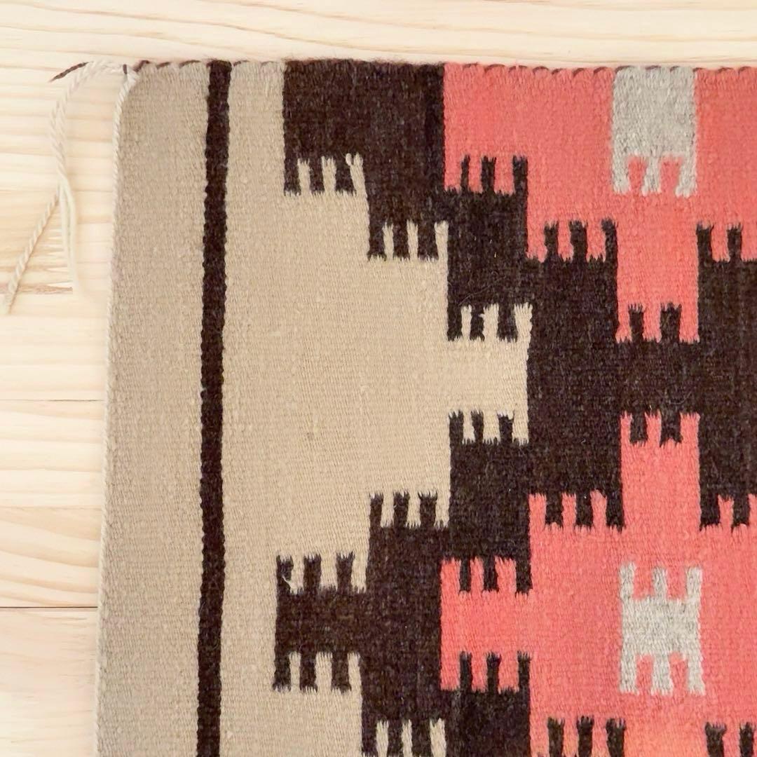 1990年代 ナバホ族 BRENDA YAZZIE 手織りラグ 証明タグ付