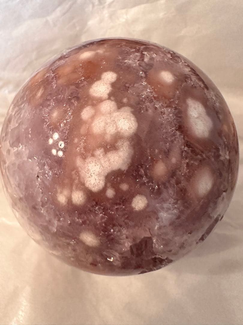 高品質☆ アメジスト　ピンクアメジスト　濃いパープルピンク　スフィア　丸玉模様