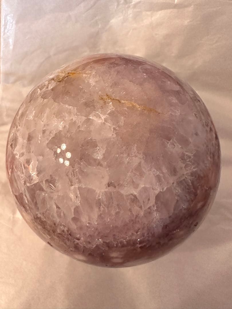 高品質☆ アメジスト　ピンクアメジスト　濃いパープルピンク　スフィア　丸玉模様