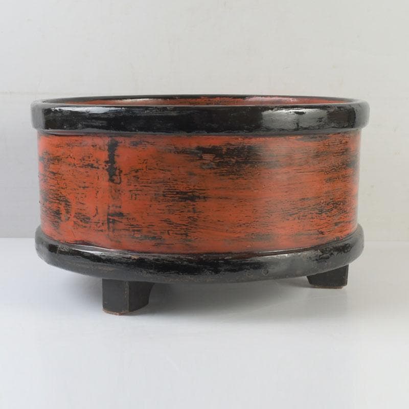 時代古民具　漆塗　三足桶　M　9839A