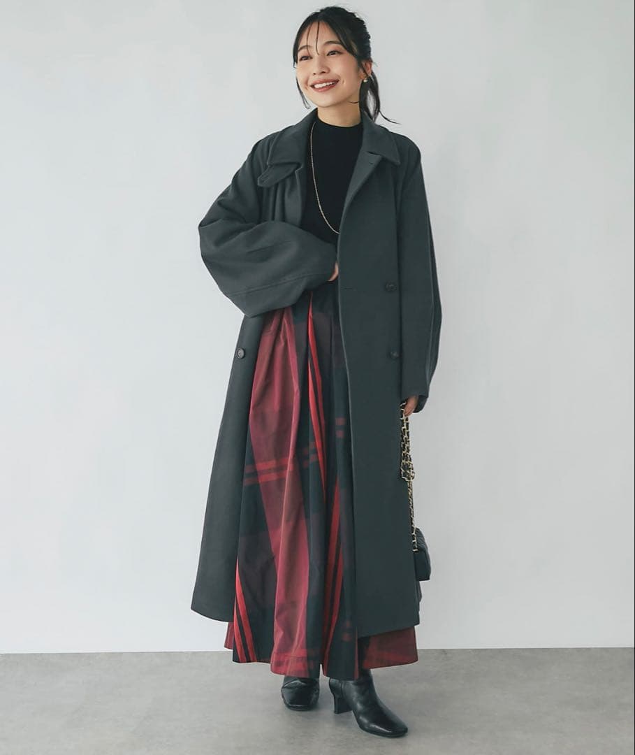 ラブティックボンボン ＊ スタンドカラー2WAYネックウールコート