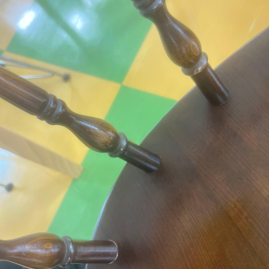 2757 飛騨産業　木製楕円形テーブルとウィンザーチェア4脚セット