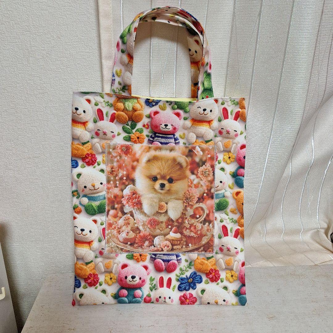 激レアポメラニアンパネル生地　ハンドメイド