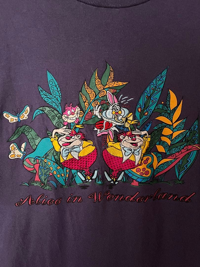 ディズニー　ヴィンテージ 不思議の国のアリス Tシャツ Lサイズ 90s 刺繍