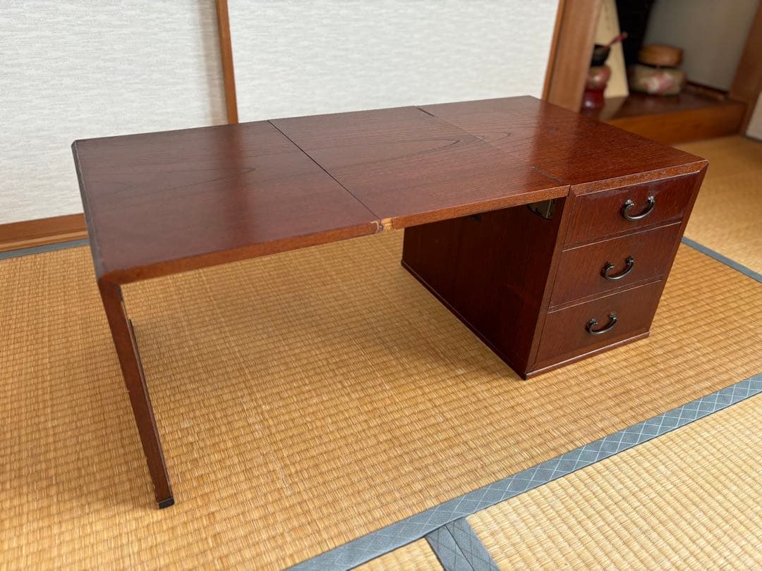[昭和レトロ]折り畳み 文机 テーブル 座卓 家具 アンティーク 骨董 古道具