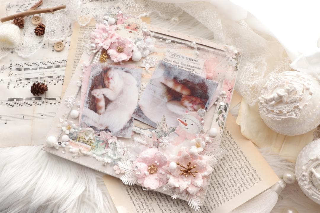 Pink Christmas フォトフレーム☃　完成品