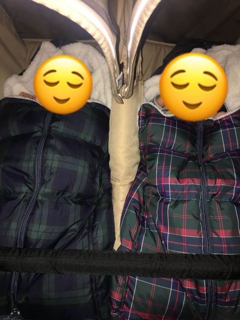 AIRBUGGY エアバギー ダウンフットマフ 2個セット 双子 チェック柄