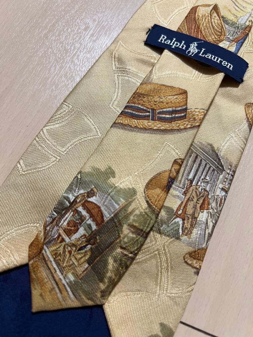 ラルフローレン　ビンテージネクタイ　風景　ハット　犬　恋人　ユーロ　夕暮れ