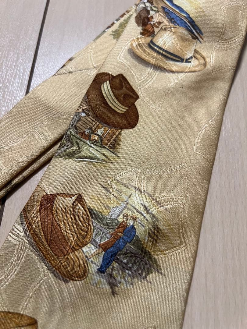 ラルフローレン　ビンテージネクタイ　風景　ハット　犬　恋人　ユーロ　夕暮れ