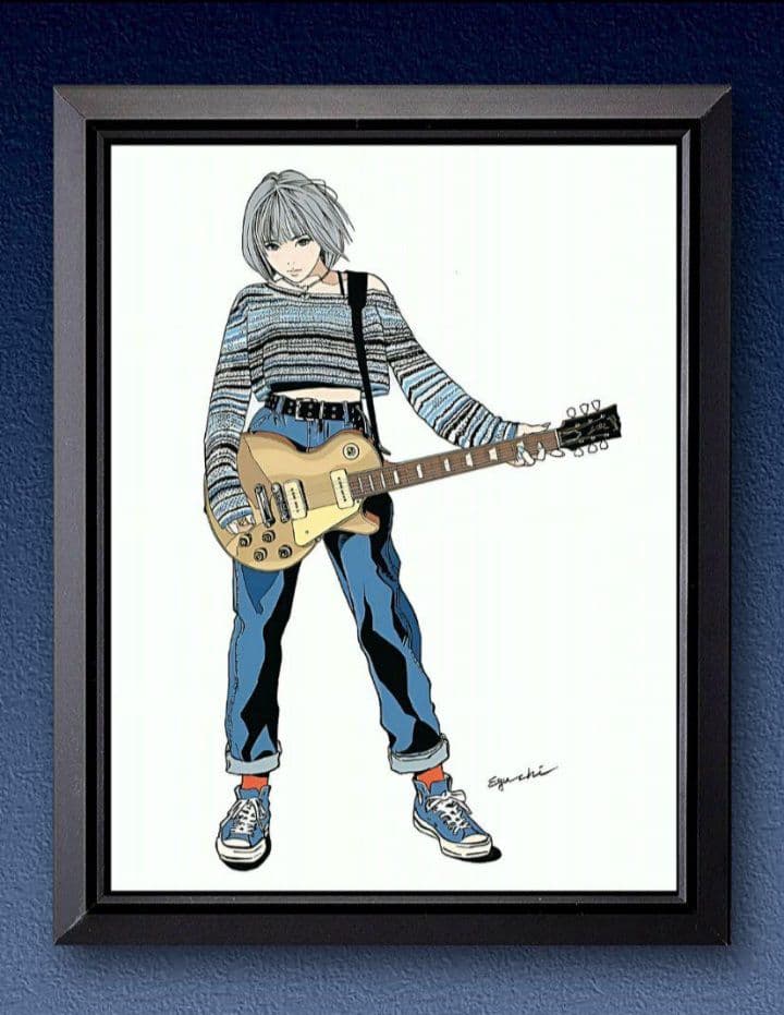 江口寿史 / アート【A4サイズ写真ポスターフレーム付き４点セット】ポスター