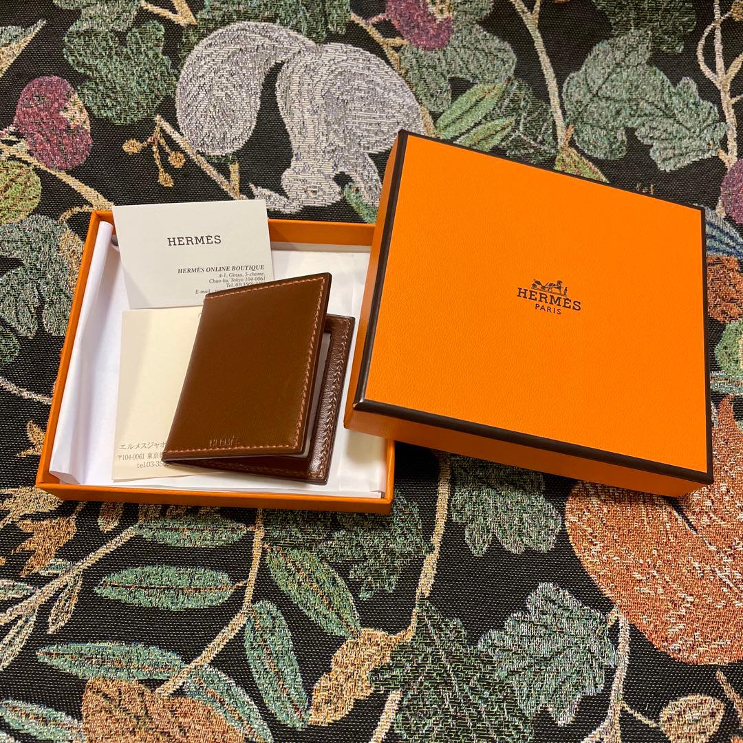 HERMES エルメス　ミニ フォトフレーム　クシュベル　ブラウン