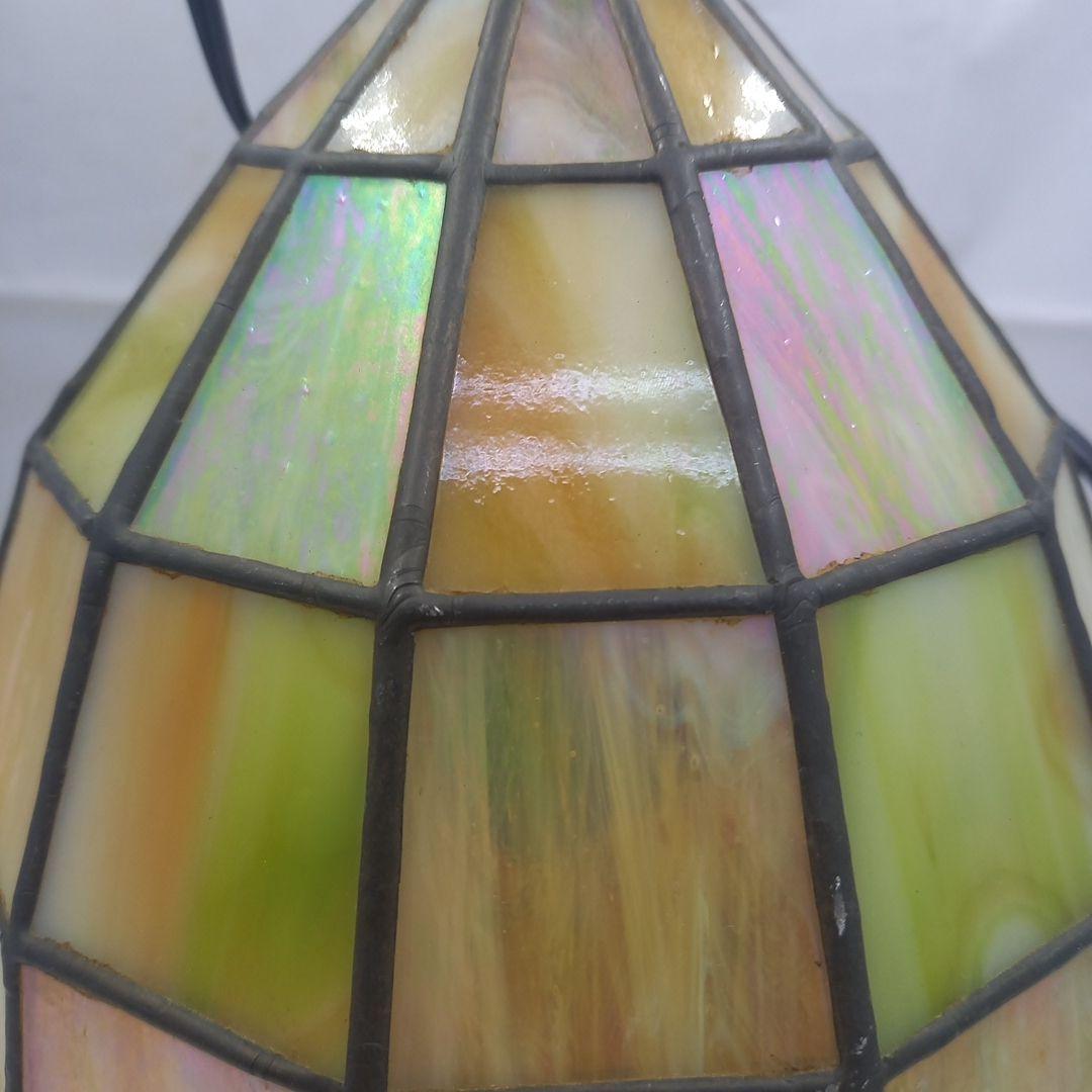 ヴィンテージ　ペンダントステンドガラスランプ