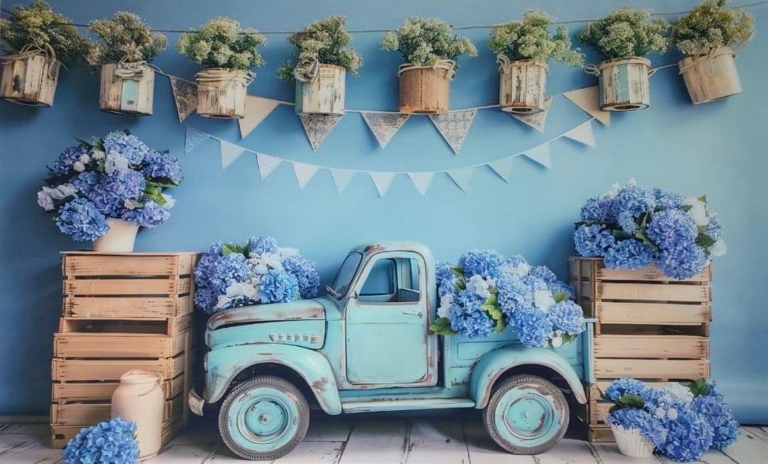 背景布【紫陽花C】サンプル　ペット、トリミング、キッズ撮影用フォトブース　梅雨