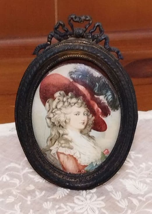 フランスアンティーク 　オーバルリボンフレーム