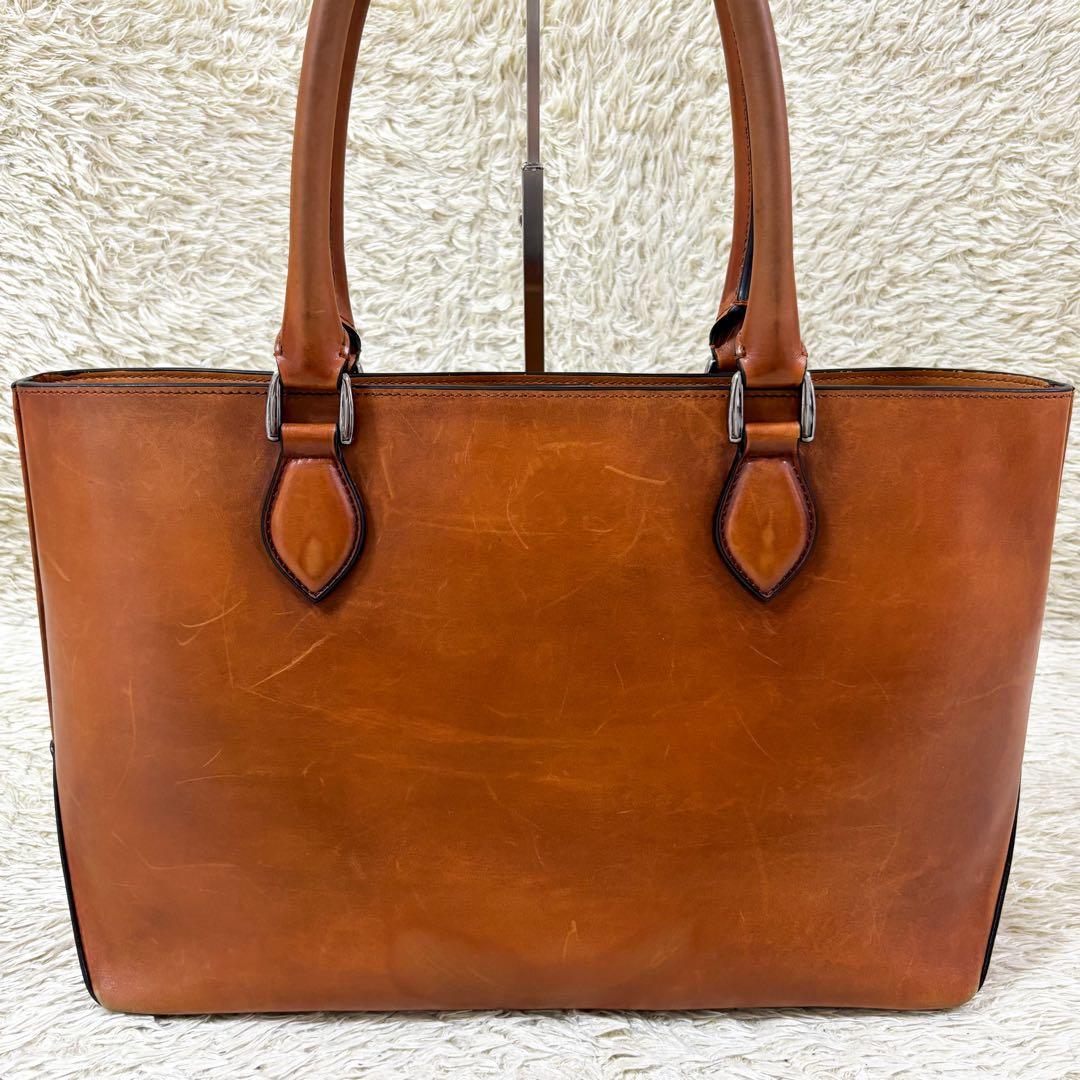 【美品】ベルルッティ トゥジュール ミニ カリグラフィ スクリットレザー 茶色