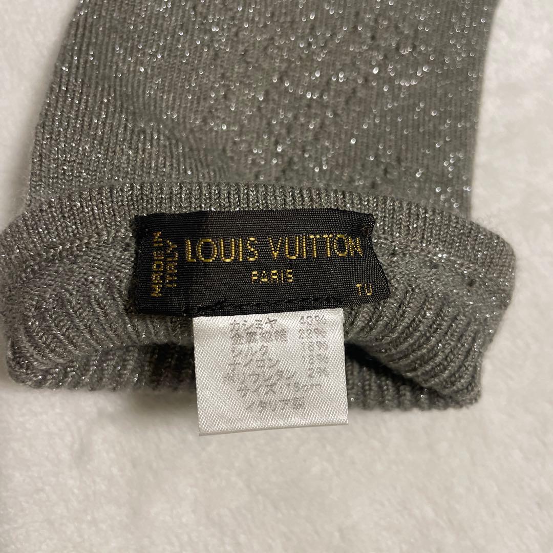 美品★LOUISVUITTON ルイヴィトングレー 手袋グローブダミエモノグラム