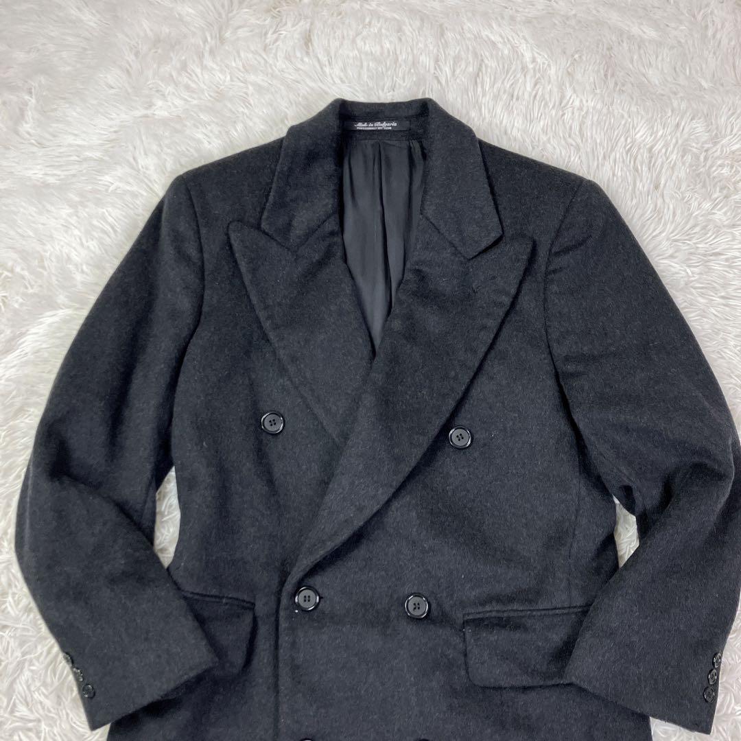 ヴィンテージ　ダブルチェスターコート　カシミヤ混　L相当