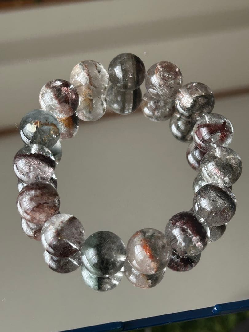 高透明度 大玉14mm ガーデンクォーツ ブレスレット 内径17cm