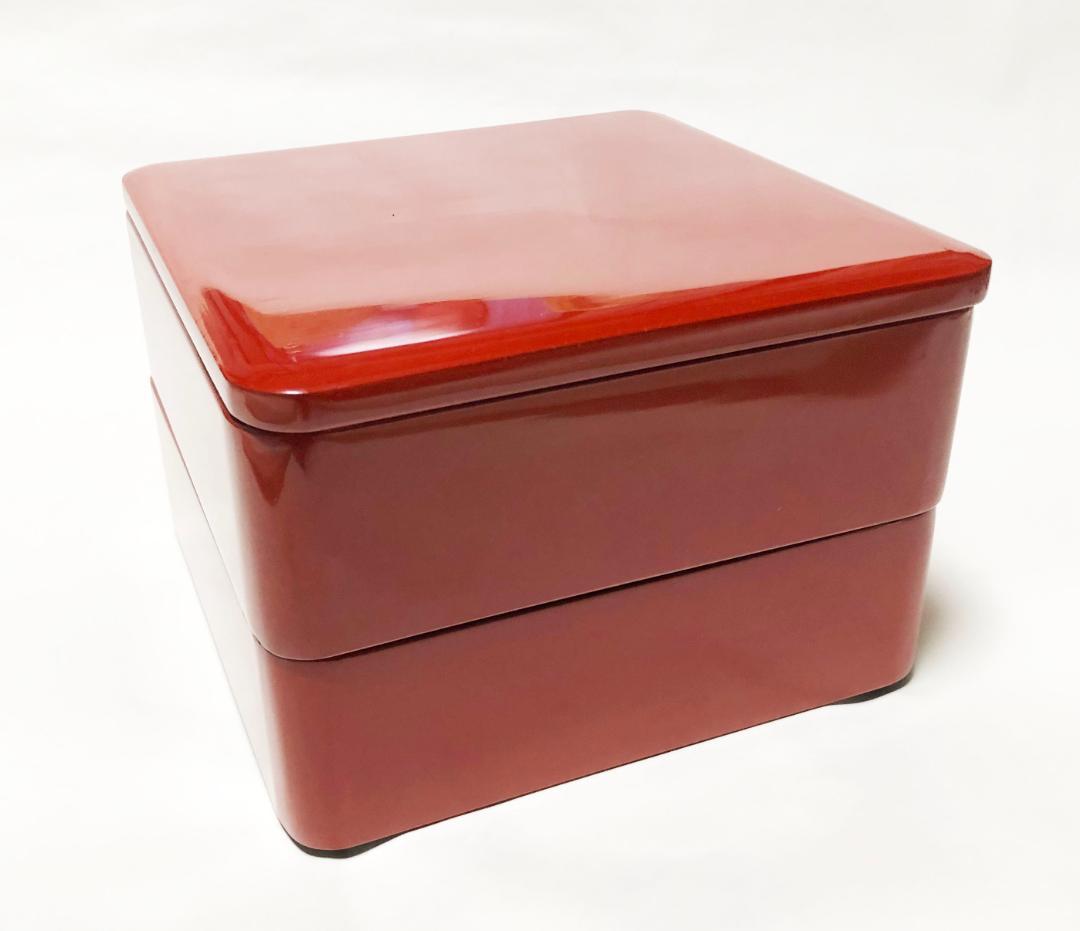 重箱 おせち 二段重 木製漆塗 朱 6.5寸 19.5cm 漆器 アウトレット②